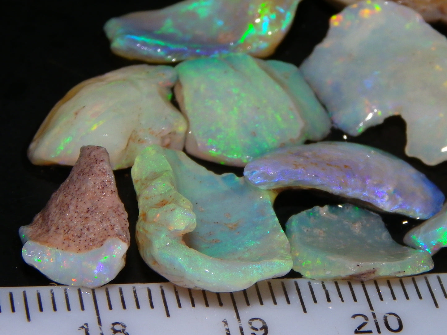 Nice Rough Coober Pedy Fossil Opals/Specimens 41cts Crystal/white Fires Collectors