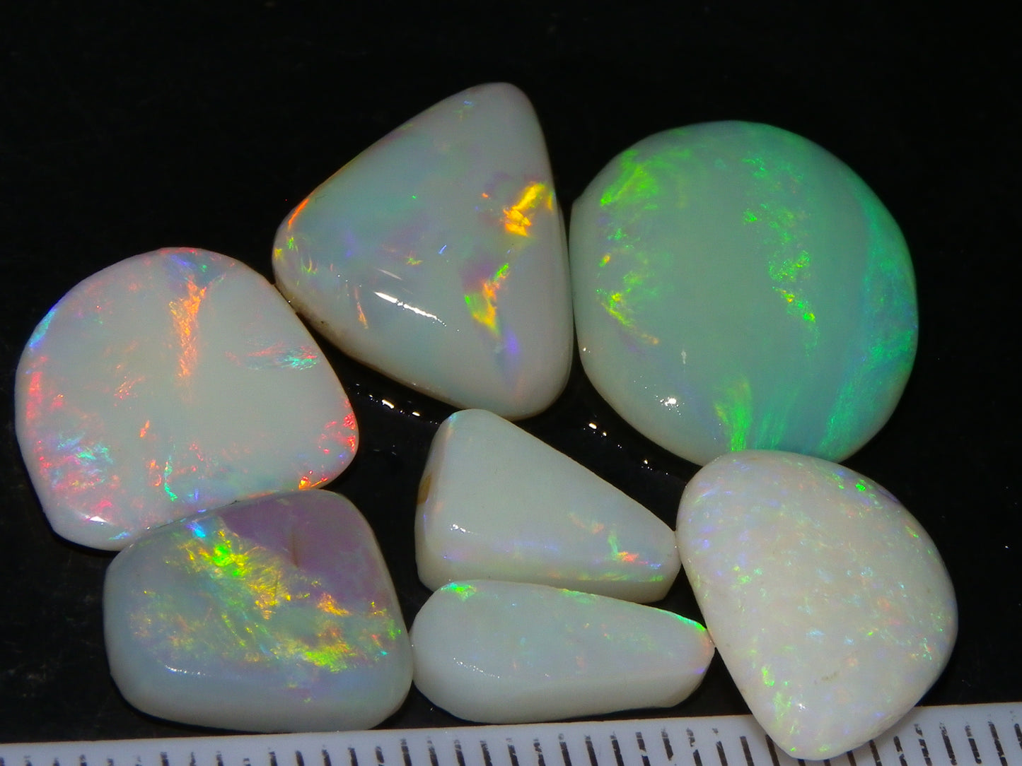 7 Nice Rubbed/Preforms Opals Coober Pedy Australia 26.1cts Multicolours Crystal/Milky/White