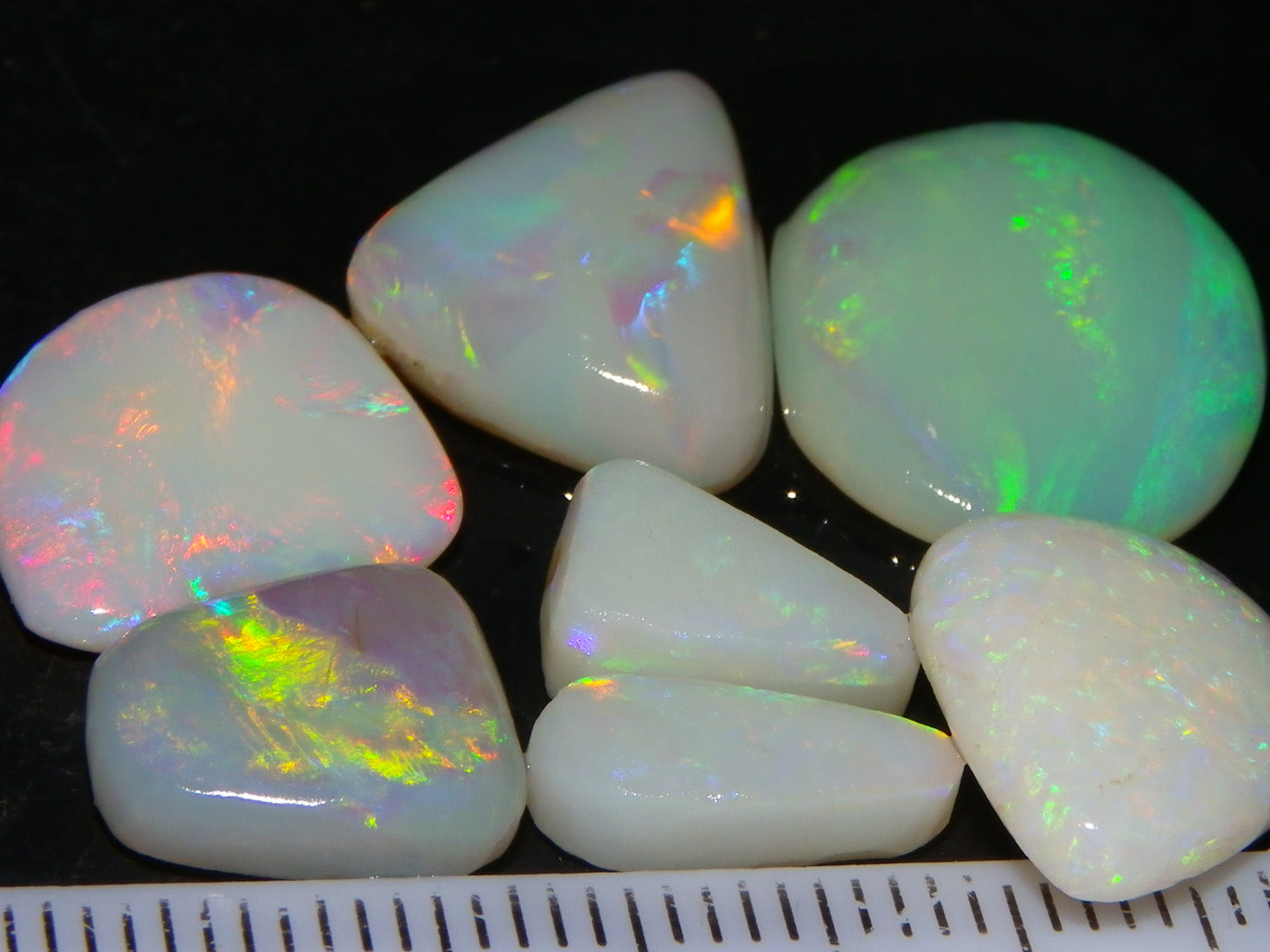 7 Nice Rubbed/Preforms Opals Coober Pedy Australia 26.1cts Multicolours Crystal/Milky/White