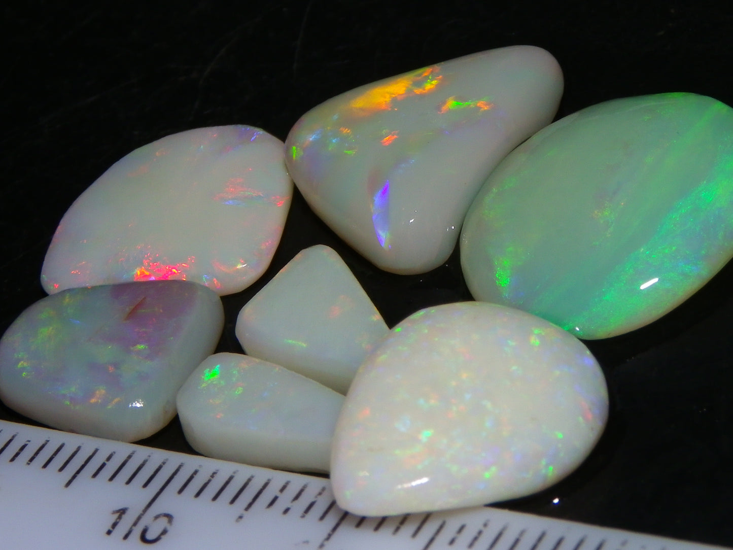 7 Nice Rubbed/Preforms Opals Coober Pedy Australia 26.1cts Multicolours Crystal/Milky/White