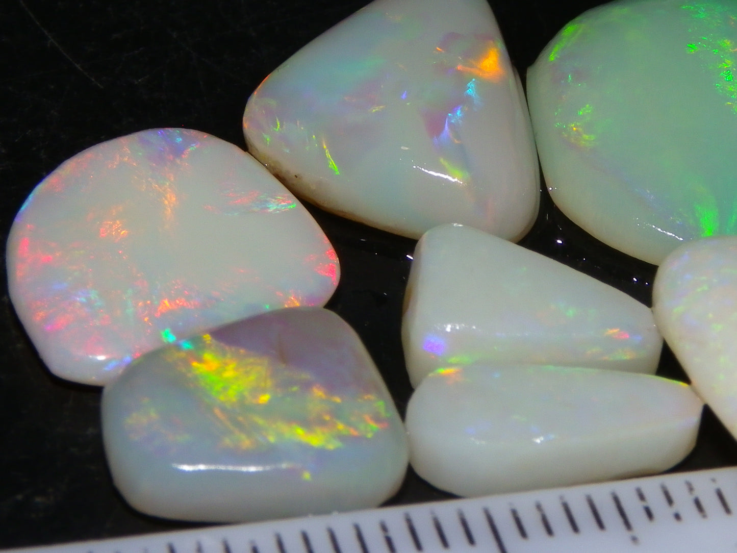 7 Nice Rubbed/Preforms Opals Coober Pedy Australia 26.1cts Multicolours Crystal/Milky/White