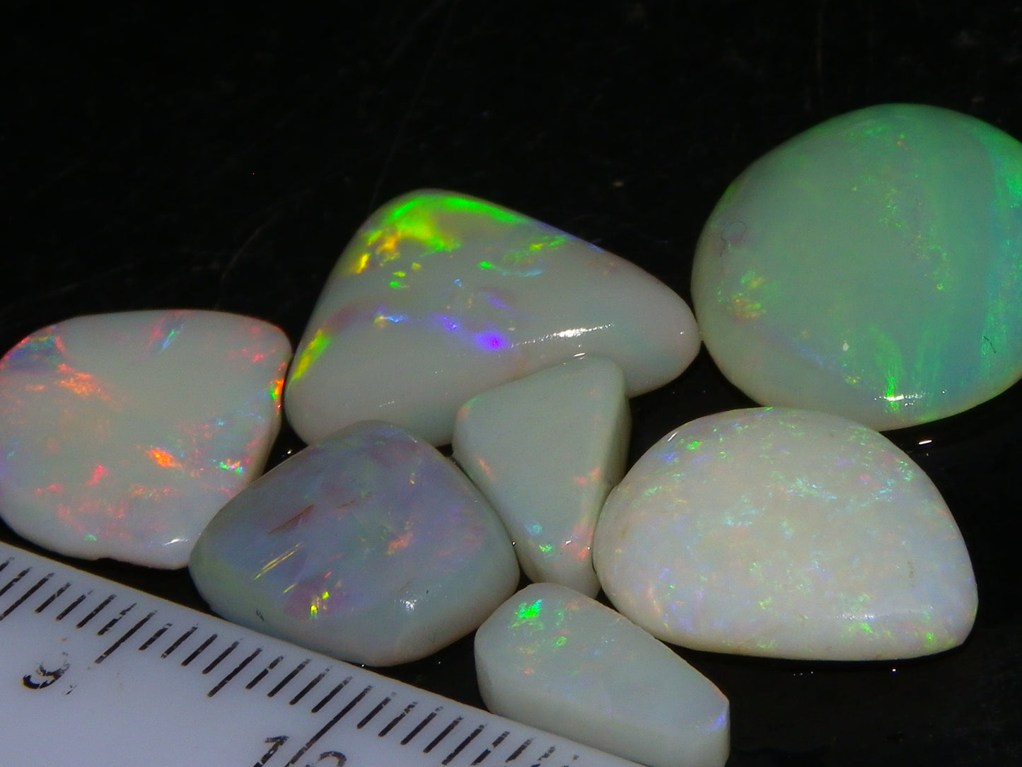 7 Nice Rubbed/Preforms Opals Coober Pedy Australia 26.1cts Multicolours Crystal/Milky/White