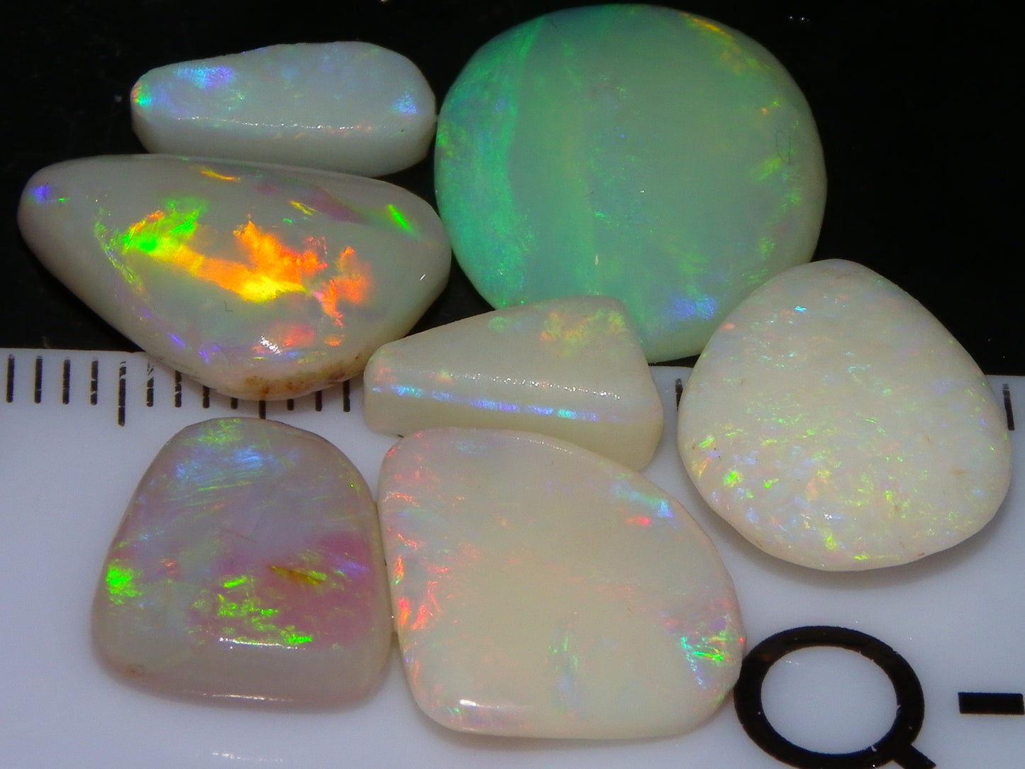 7 Nice Rubbed/Preforms Opals Coober Pedy Australia 26.1cts Multicolours Crystal/Milky/White