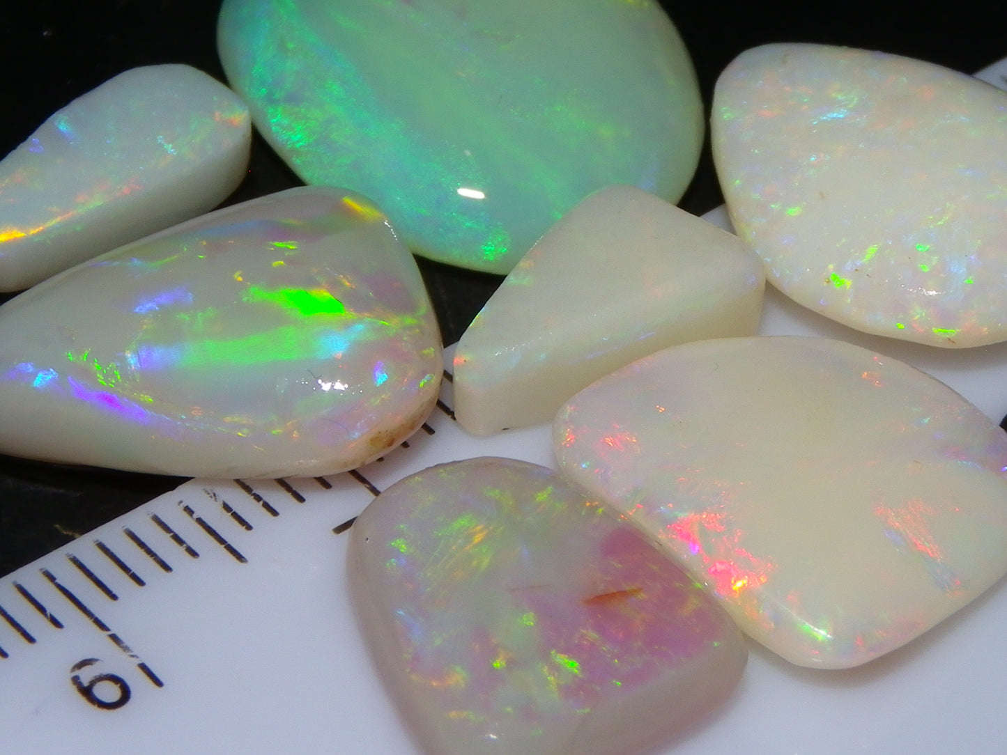 7 Nice Rubbed/Preforms Opals Coober Pedy Australia 26.1cts Multicolours Crystal/Milky/White