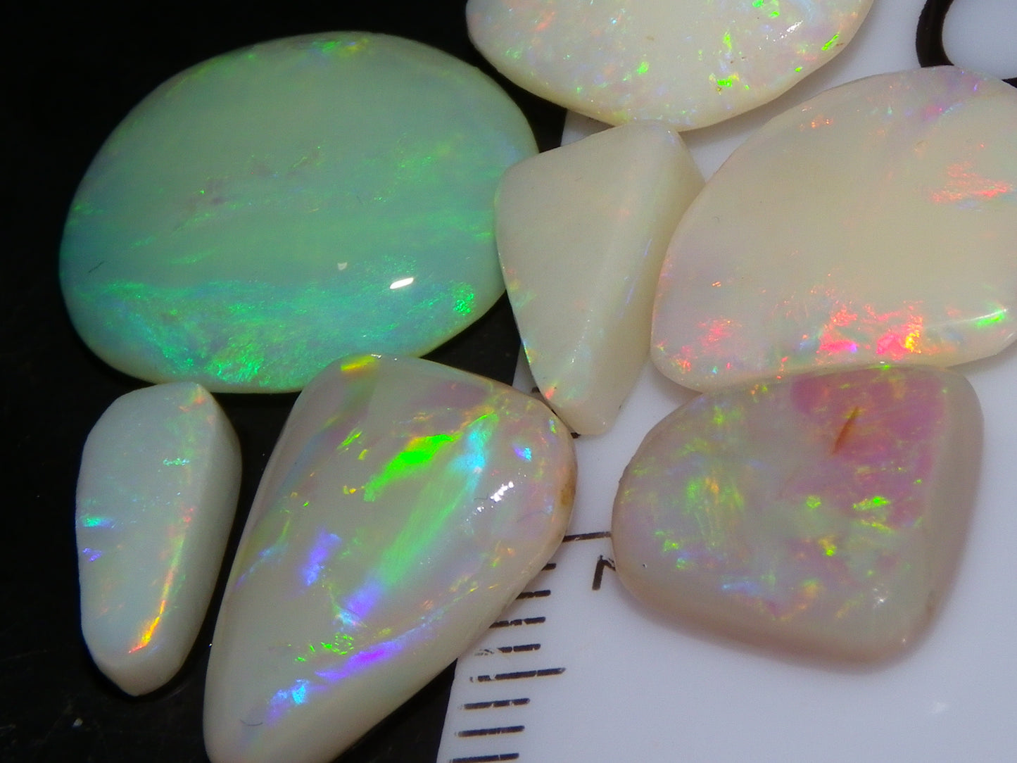 7 Nice Rubbed/Preforms Opals Coober Pedy Australia 26.1cts Multicolours Crystal/Milky/White