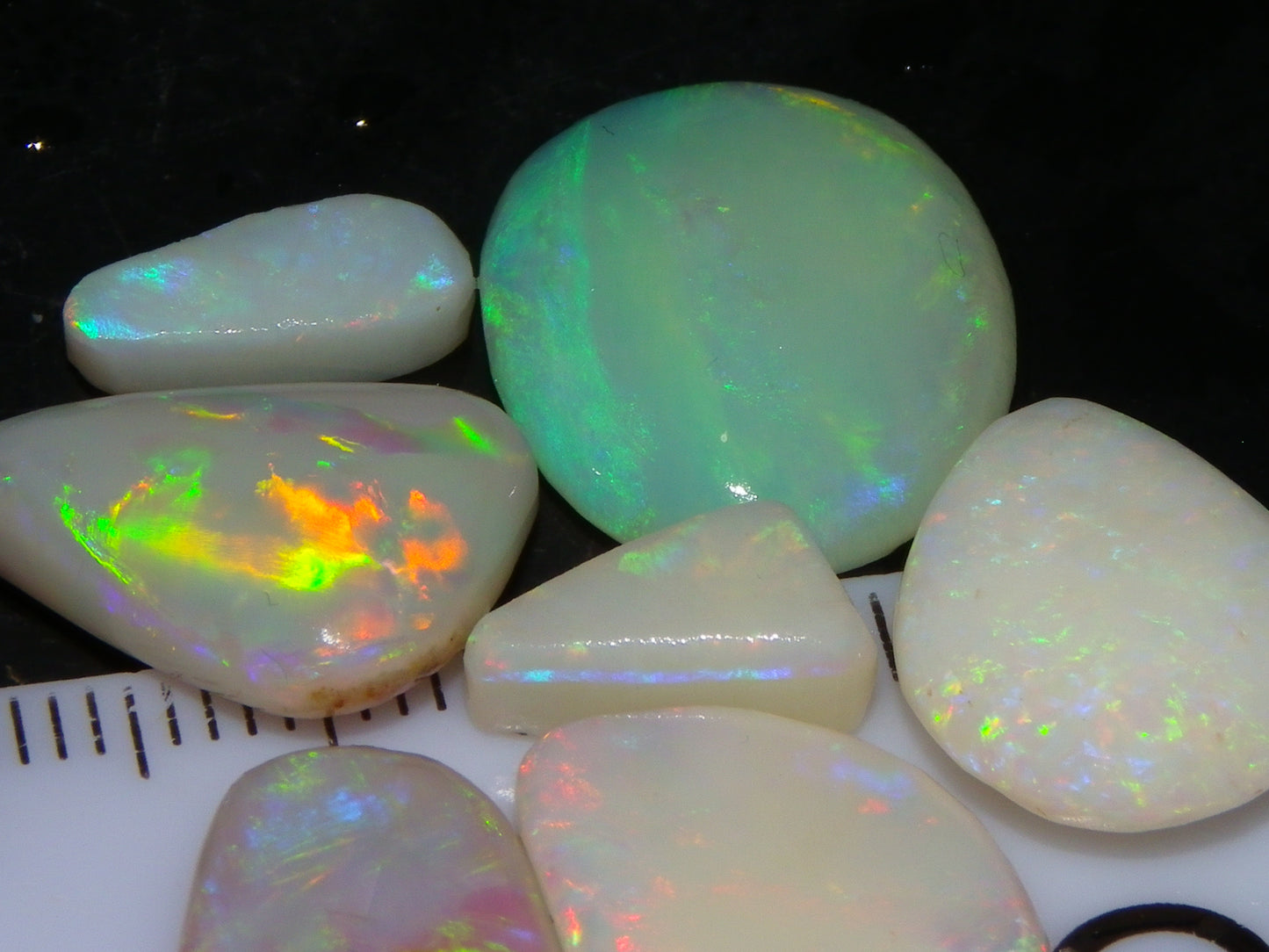 7 Nice Rubbed/Preforms Opals Coober Pedy Australia 26.1cts Multicolours Crystal/Milky/White