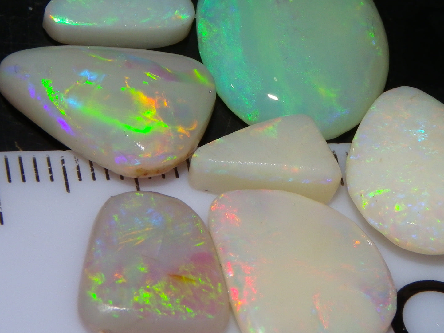 7 Nice Rubbed/Preforms Opals Coober Pedy Australia 26.1cts Multicolours Crystal/Milky/White