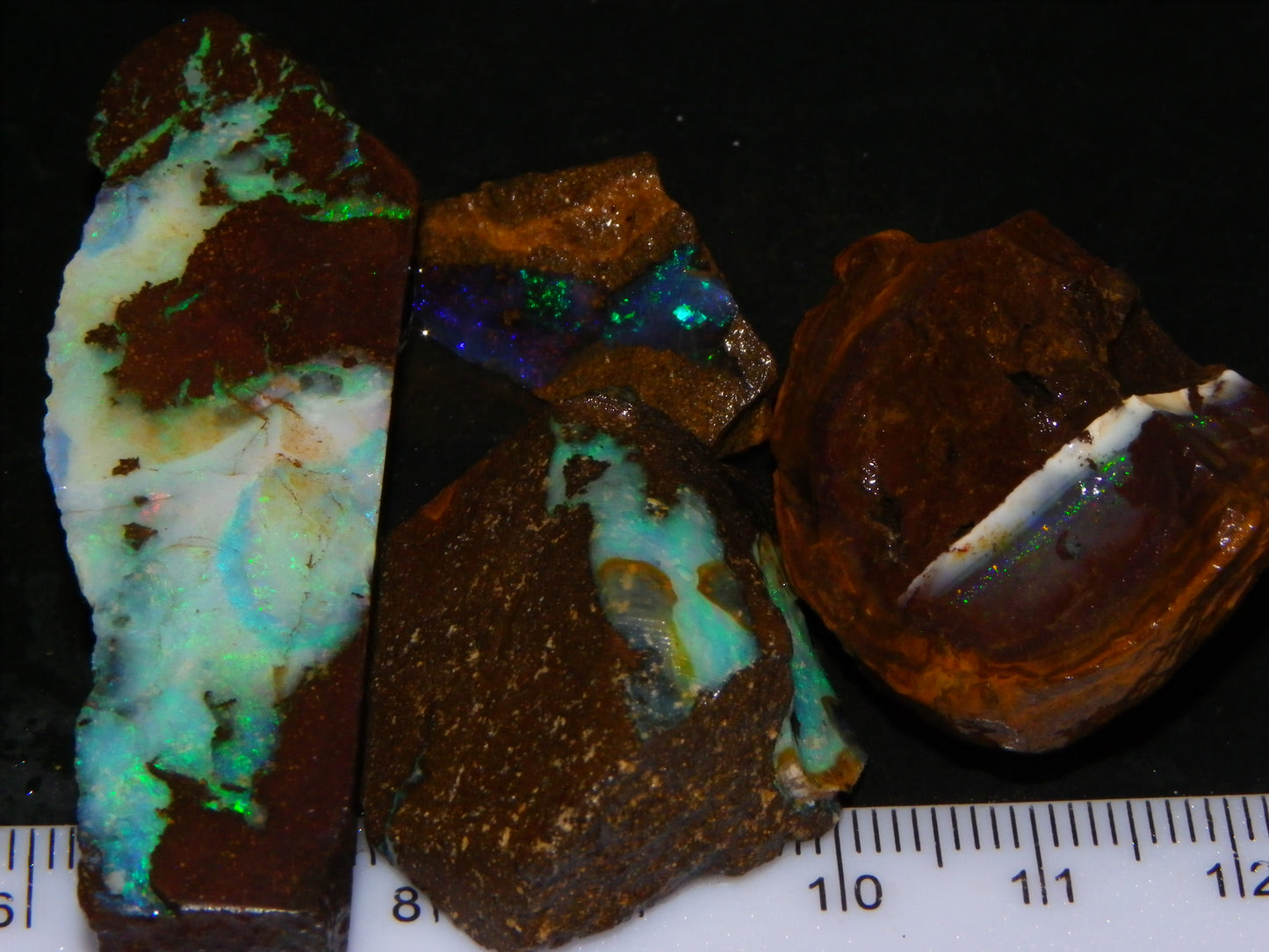 Nice Boulder Opal Rough/Rubs Parcel 253cts Blue/Greens Queensland Australia :)