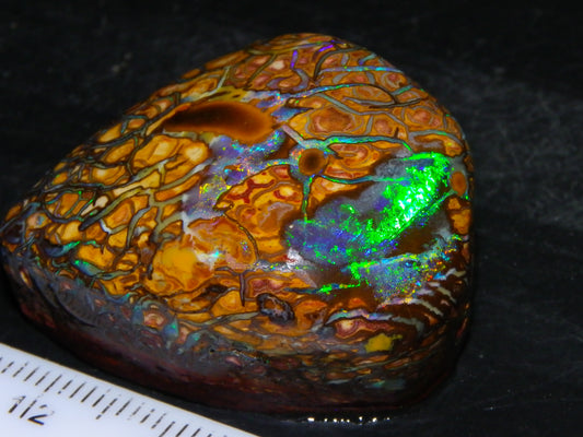 Nice Quality Gem Koroit Opal Rub/Rough 131.45cts Queensland Australia Fires/Patterns