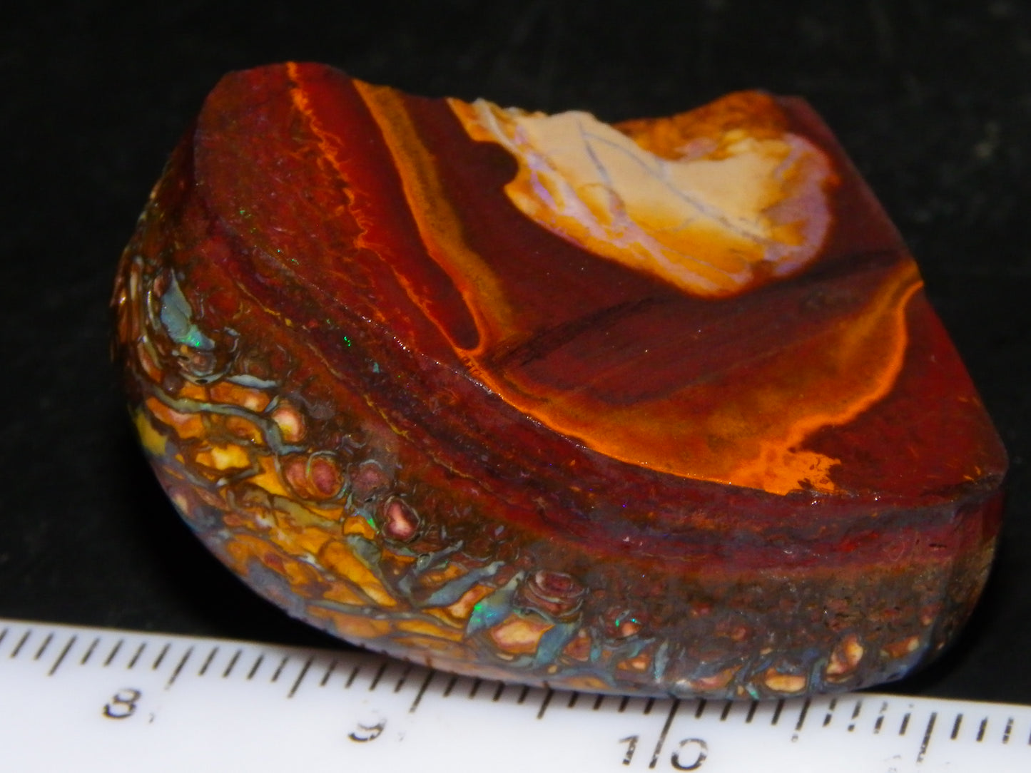 Nice Quality Gem Koroit Opal Rub/Rough 131.45cts Queensland Australia Fires/Patterns