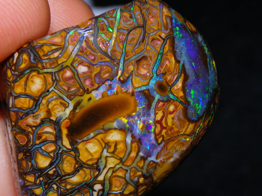 Nice Quality Gem Koroit Opal Rub/Rough 131.45cts Queensland Australia Fires/Patterns