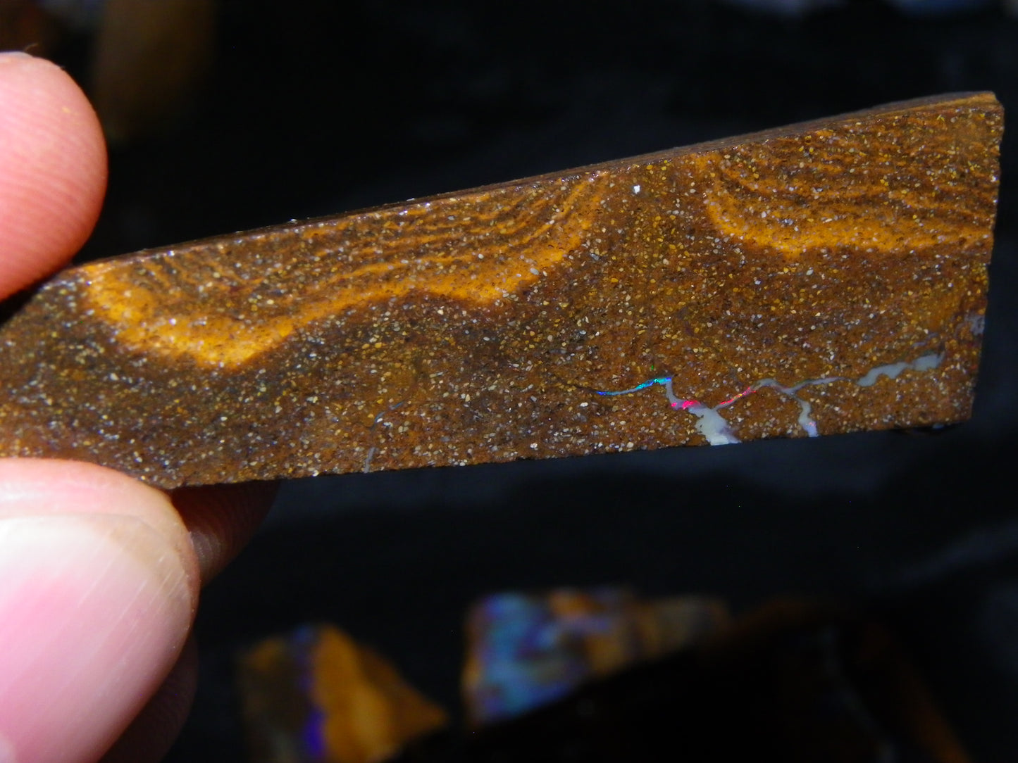 NIce Rough/Rubbed/Sliced Boulder Opal Parcel 645cts Some Blue/Green Fires Au