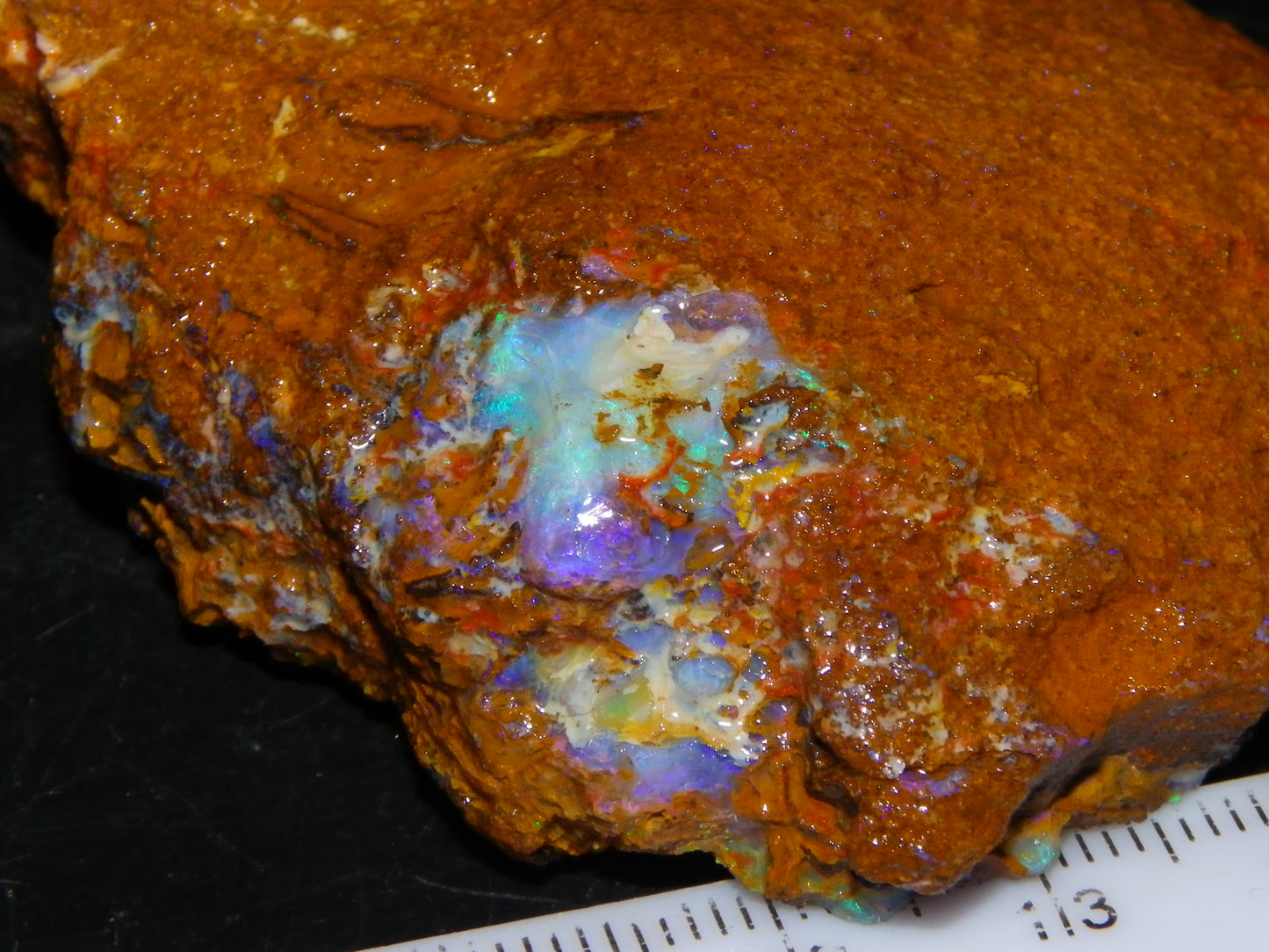 Nice Quality Sliced Koroit Opal Nut 790cts Patterns/Fires Green/Blue Crystal :)