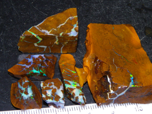 Nice Rough/Sliced Matrix Opal Parcel 229cts Opalton/Queensland Australia Veins