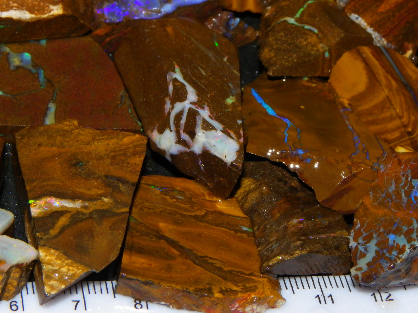 Nice Rough/Sliced Boulder Opals 2117cts Queensland Australia Some Veins/Fires :)