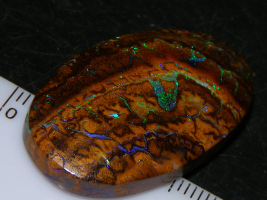 Quality Cut/Polished Koroit Opal Cab 61.1cts Blue/Green Patterns/Veins Queensland Au