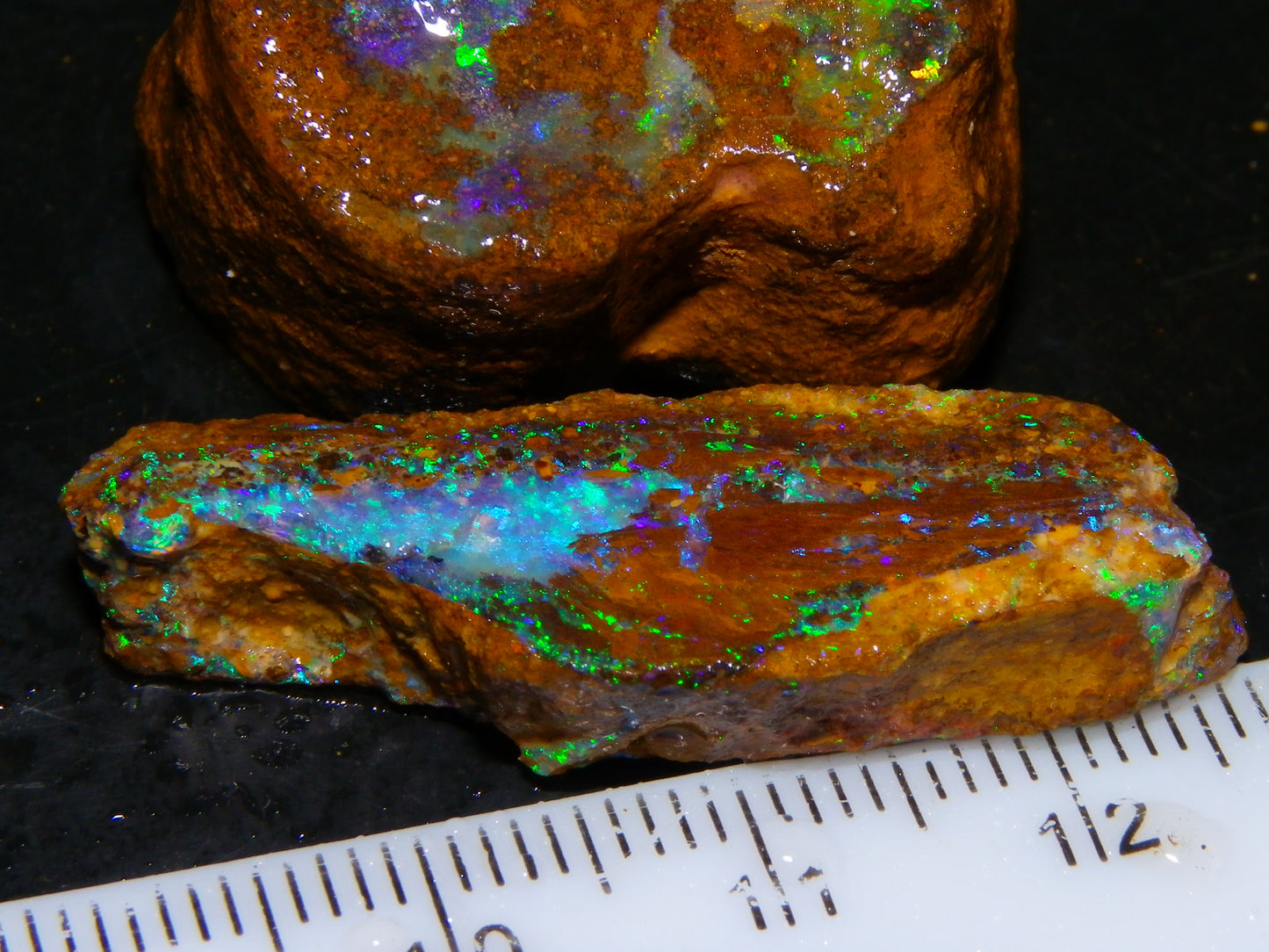 2 Nice Queensland Rough Opals 81.2cts Boulder/Koroit Blue/Green Fires Australia