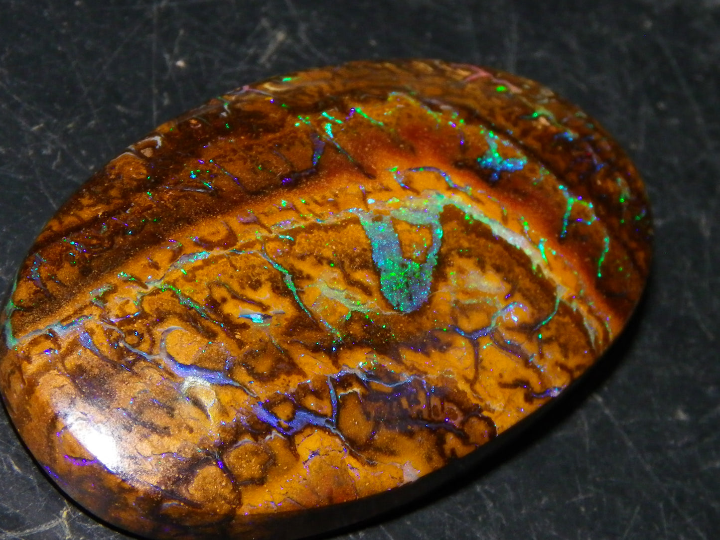 Quality Cut/Polished Koroit Opal Cab 61.1cts Blue/Green Patterns/Veins Queensland Au