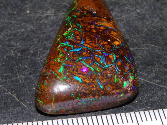 Superb Gem Koroit Opal Freeform Cab 50.69cts Bright Green/Blue Fires/veins Investment