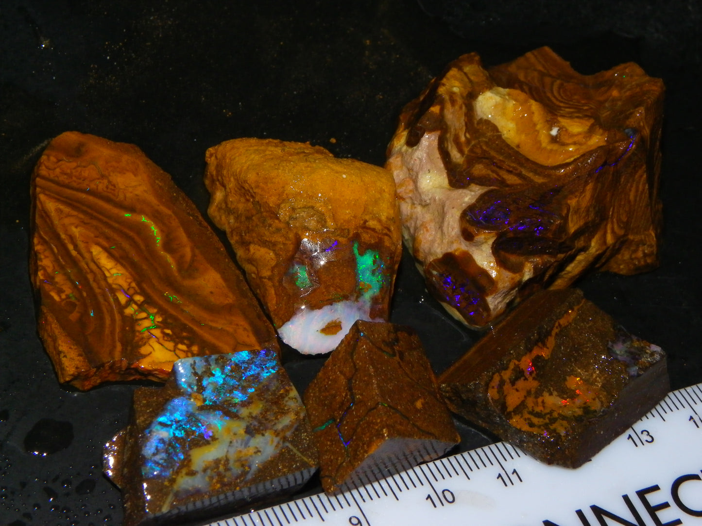 Nice Boulder/Matrix Opal Rough/Rubs Parcel 439cts Some Nice Fires :) Qld