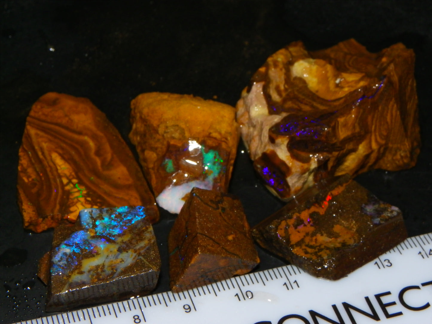 Nice Boulder/Matrix Opal Rough/Rubs Parcel 439cts Some Nice Fires :) Qld