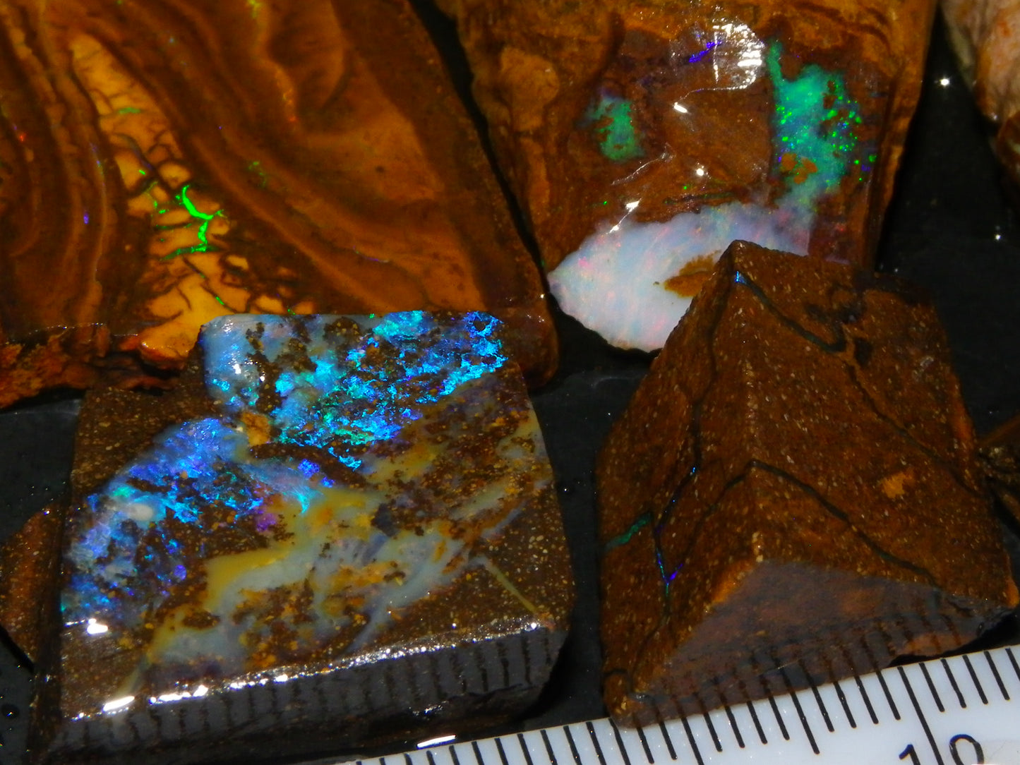 Nice Boulder/Matrix Opal Rough/Rubs Parcel 439cts Some Nice Fires :) Qld