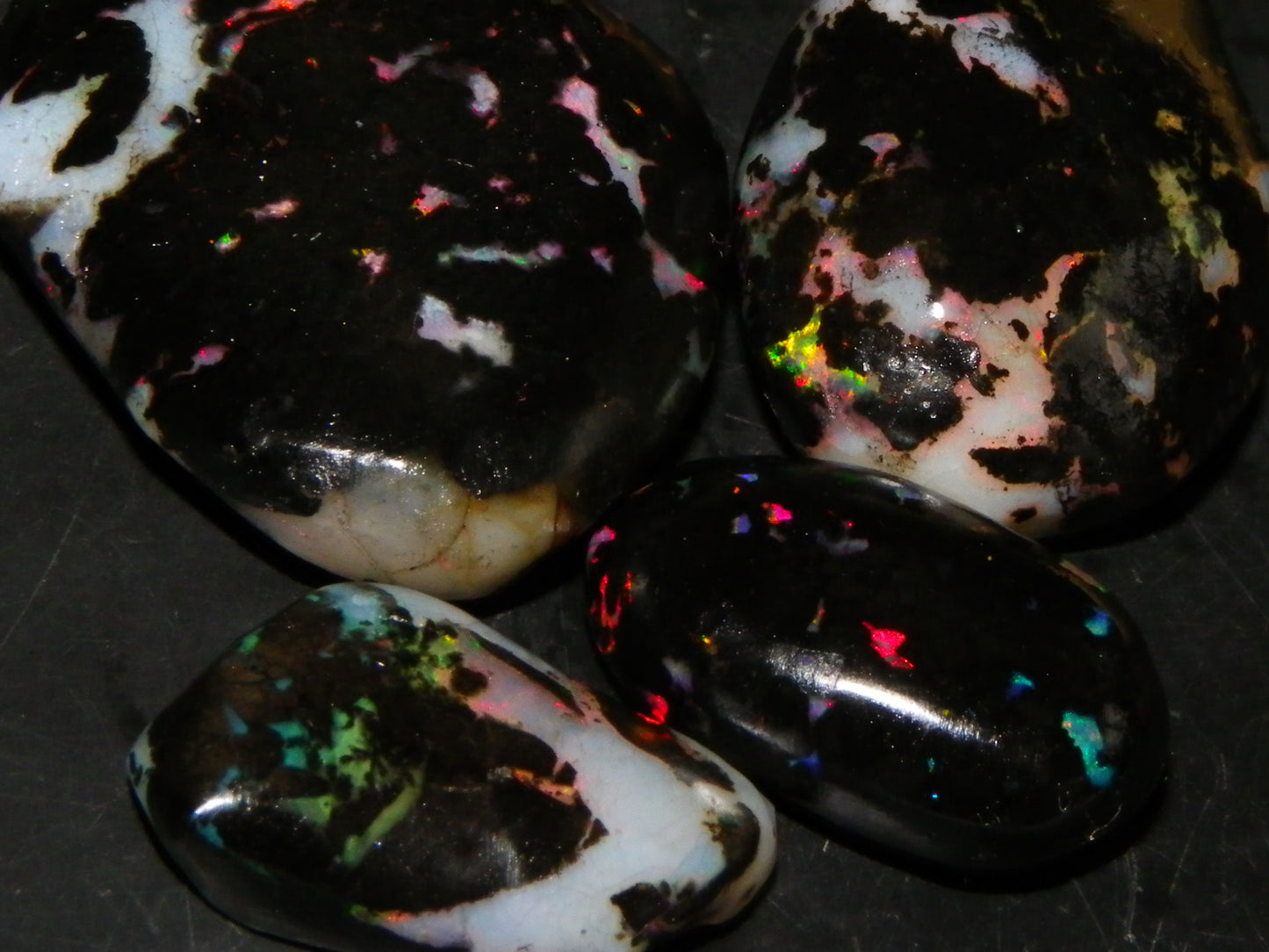 Nice Rubbed/Rough Indonesian Boulder Opal Parcel 87cts Red/Green/Blue Fires