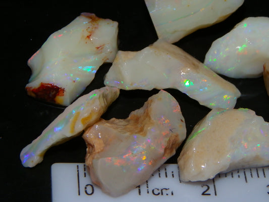 Nice Coober Pedy Opal Rough Parcel 57cts Bars/P+C Material Multicolour Fires