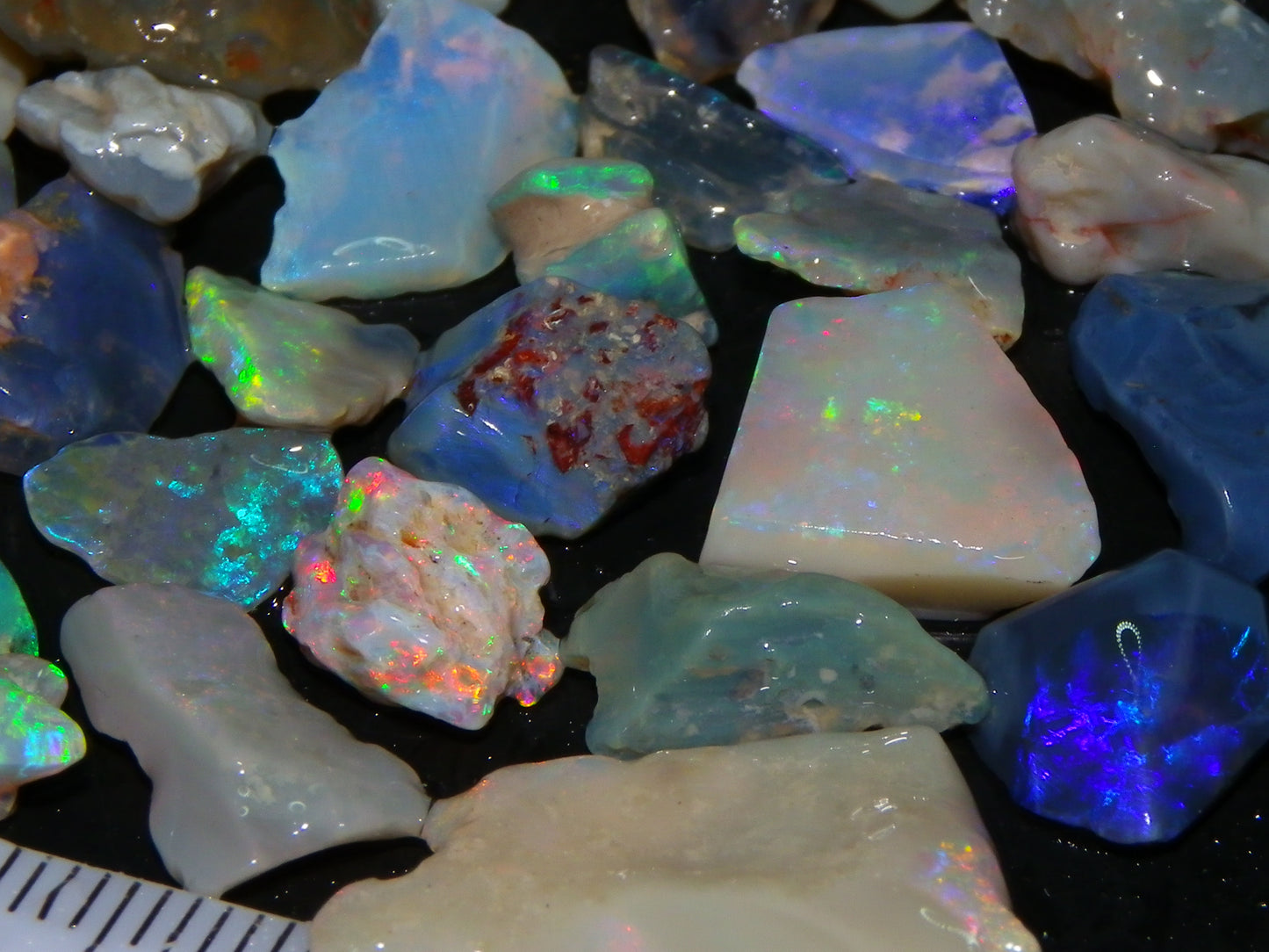 Nice Rough/Rubbed Lightning Ridge Opal Parcel 275cts Blue/Green/Pink Fires Australia (P5)