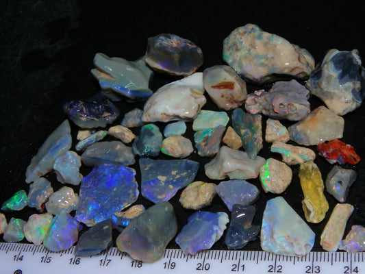 Nice Mixed Base Lightning Ridge Opal Parcel 344cts Rough Fossil/Seam/Nobby Australia (P7)
