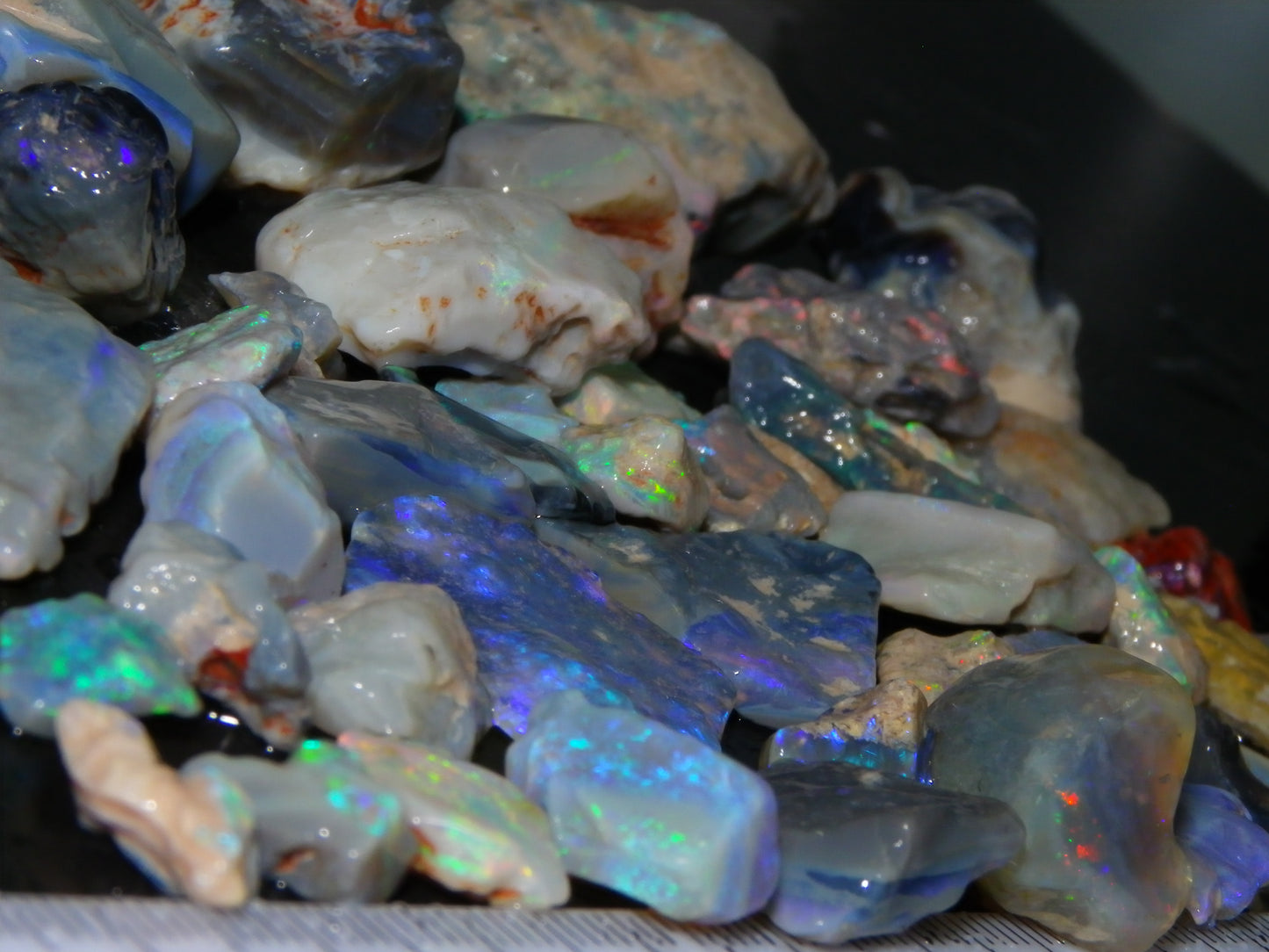 Nice Mixed Base Lightning Ridge Opal Parcel 344cts Rough Fossil/Seam/Nobby Australia (P7)