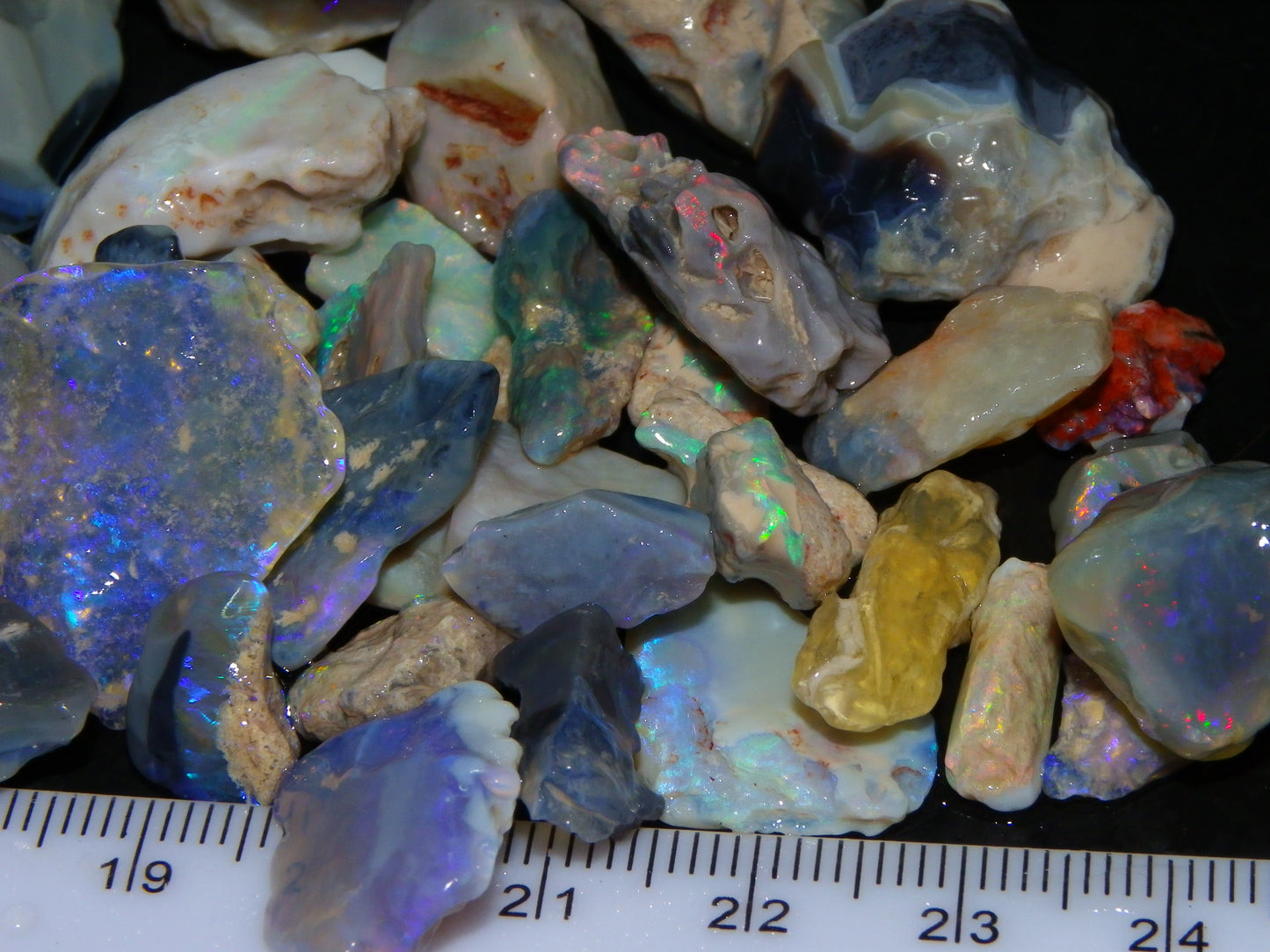 Nice Mixed Base Lightning Ridge Opal Parcel 344cts Rough Fossil/Seam/Nobby Australia (P7)