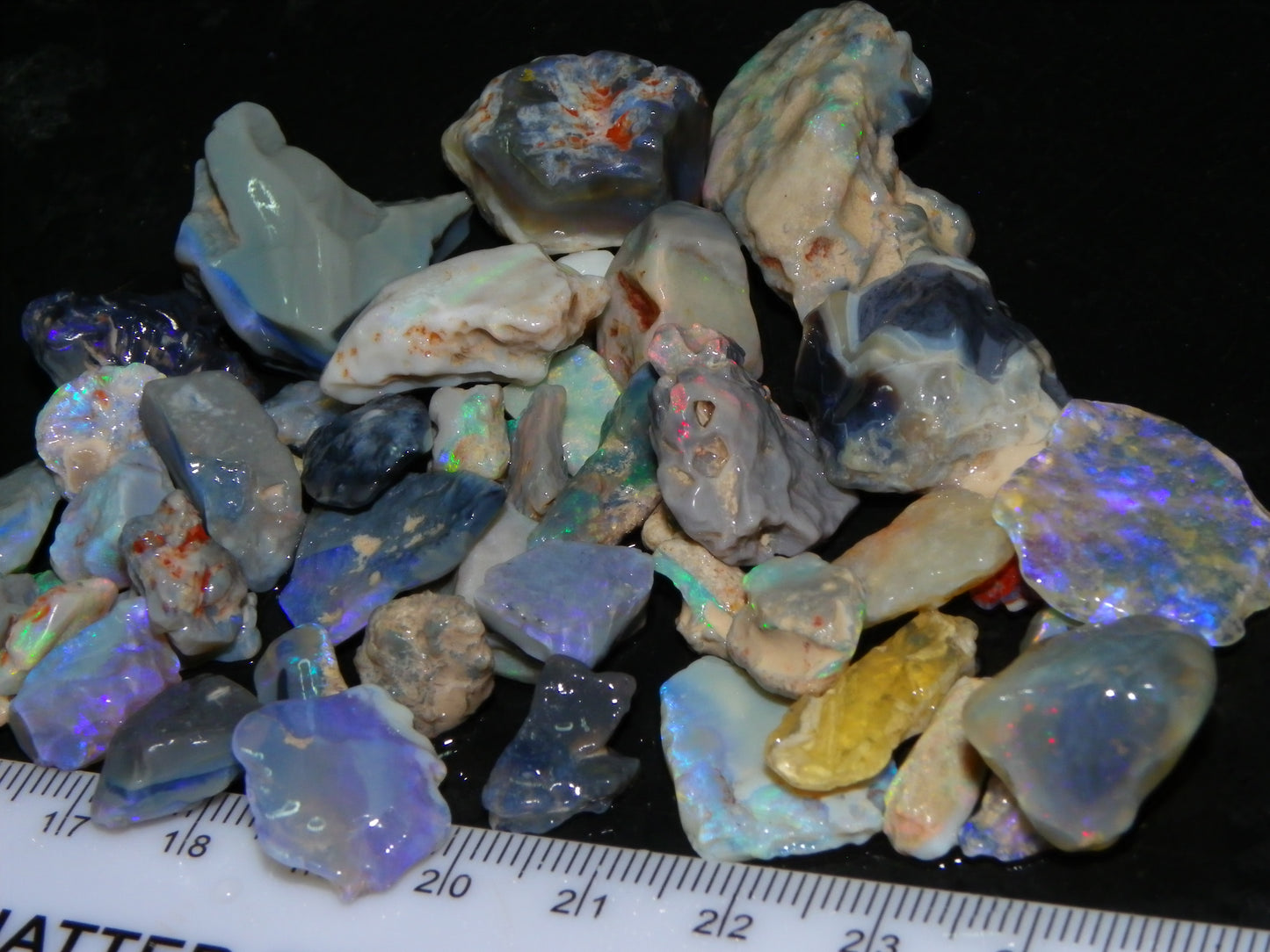 Nice Mixed Base Lightning Ridge Opal Parcel 344cts Rough Fossil/Seam/Nobby Australia (P7)