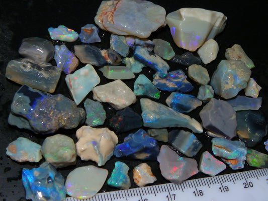 Nice Rough Lightning Ridge Opal Parcel 244cts Crystal/Seam/Nobby Fires Australia (P8)