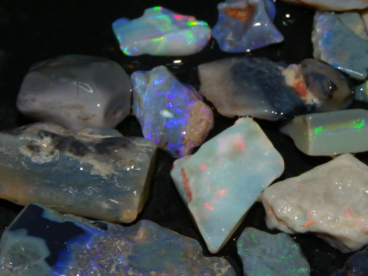 Nice Rough Lightning Ridge Opal Parcel 244cts Crystal/Seam/Nobby Fires Australia (P8)