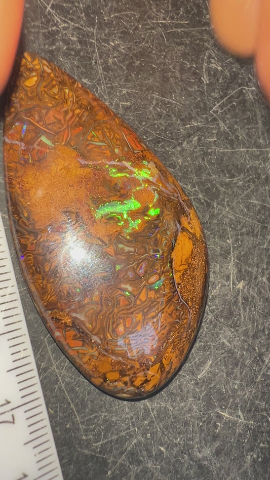 Nice Quality Cut/Polished Koroit Opal Cab/Freeform 115.3cts Gem Greens Queensland